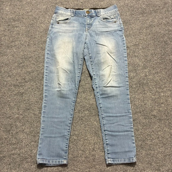 Democracy Denim - Democracy Ab Solution Womens Cropped Jeans Size 6 Blue Denim Stretch Mid Rise